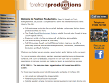 Tablet Screenshot of forefrontproductions.co.uk